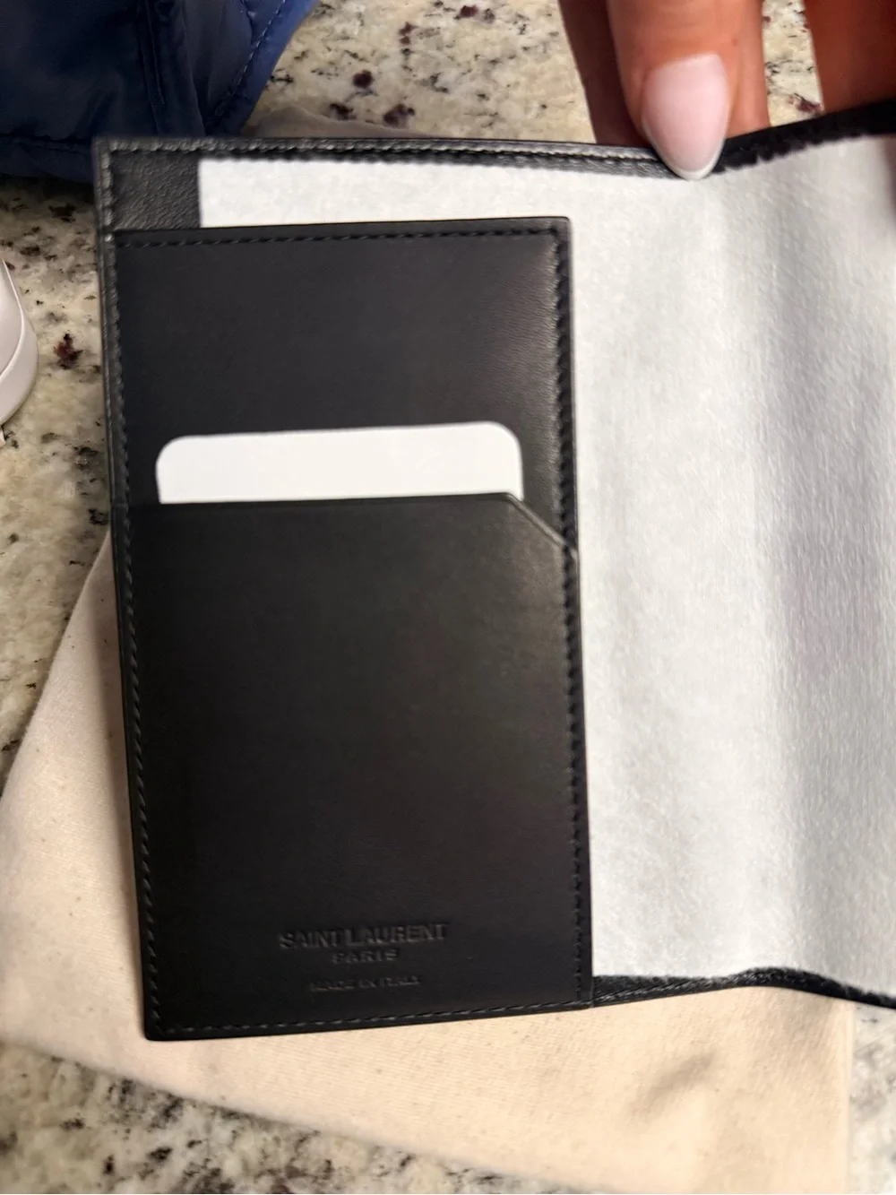 Saint Laurent Black Smooth Leather Card & Passport Holder - Picture 3 of 6